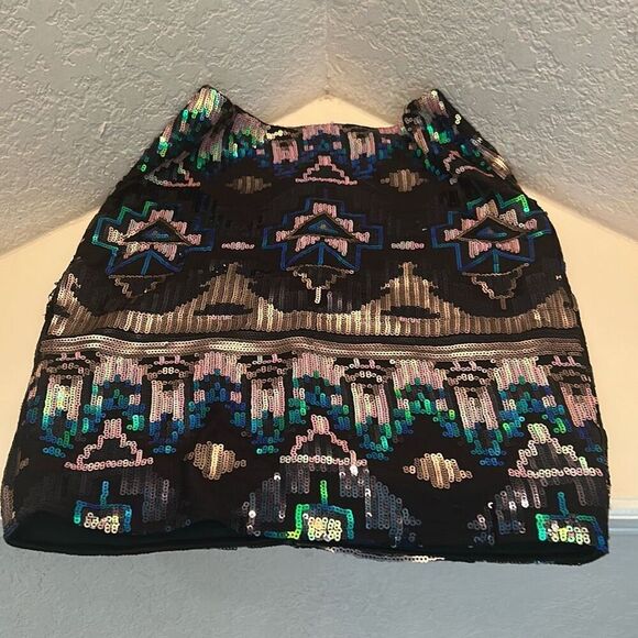 Club L Size 10 Two Piece Sequin Dress Outfit Green Aztec Tribal Club Glam NWT - Picture 14 of 16